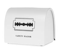 TOYANDONA Boîte de Récupération en Métal pour Lames de Rasoir Coffret de Rasage Blanc Imprimé Conteneur Hermétique Multifonction pour Rangement de Lames et Petits Accessoires Usage Salle de