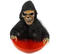 TOYANDONA Bol à Bonbons D'halloween Crâne Lumineux avec Son, Bol Décoratif en Plastique pour Jardin ou Hôtel, Ambiance Festive et Effrayante, sans Piles Incluses