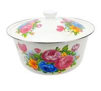 TOYANDONA Bol en Émail Jaune Lait avec Couvercle, Épais et Profond 24 CM | Style Moderne Simple, Fond Plat Antidérapant, Usage la Cuisine Maison, Restauration, Préparation