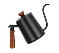TOYANDONA Bouilloire de Cygne en Acier Inoxydable 600ml avec Poignée en Bois, Design Multifonctionnel Élégant pour Café Cuisinière, Verse Confortable
