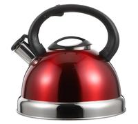 TOYANDONA Bouilloire Sifflante Rétro Théière 3 L Acier Inoxydable Nylon Rouge Bec Large Poignée Anti-Brûlure pour Gaz et Induction
