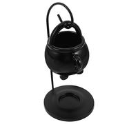 TOYANDONA Brûleur à Cire Fondue de Chaudron Noir Cadre en Fer, Diffuseur D'arômes pour Cire et Huile Essentielle, Décoration Halloween pour Petits Appartements