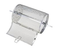 TOYANDONA Cage de Rôtissage en Acier Inoxydable, Rotation Uniforme, Argenté | Noix et Aliments, Usage Familial ou Restaurant, Antirouille, Large Polyvalence, Chauffe Homogène