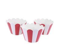 TOYANDONA Caissettes à Cupcakes Rayées en Papier 24pcs, Faciles à Assembler, Décoration pour Fêtes D'anniversaire et Goûters en Classe