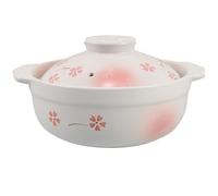 TOYANDONA Casserole Japonaise en Argile 1000ml avec Couvercle, Résistance Haute Température, Pot de Cuisson Polyvalent Cuisine Familiale Maison