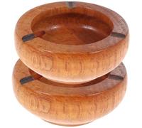 TOYANDONA Cendrier Rond en Bois Marron, Lot de 2 Pièces, Style Rétro Simple, Grand Espace Intérieur, Facile à Nettoyer, pour Bureau ou Salon Couleur Aléatoire