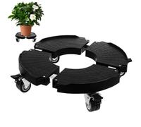 TOYANDONA Chariot Porte-Pots de Fleurs Réglable en Plastique Noir roulettes, Capacité de Charge Élevée et Design Simple pour Usage Intérieur et Extérieur