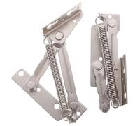 TOYANDONA Charnière à Ressort 85 Degrés en Acier Nickelé Argenté, Paire pour Support de Couvercle et Portes Pliantes, Démontage Simple, Adaptée aux Lits Pliants et Armoires