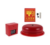 TOYANDONA Cloche Incendie Électrique Rouge 6 Pouces avec Bouton D'activation et Autocollant, Alarme Sonore Puissante pour Entrepôts et Écoles, Système d'urgence Intégré