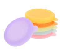 TOYANDONA Couvercle Silicone Extensible Réutilisable 6pcs pour Pots et Tasses à Sauce, Protège Éclaboussures Finition Colorée et Texture Confortable Couleur Aléatoire