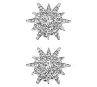 TOYANDONA Couvre-boutons en Alliage de Zinc Argenté 2pcs, Clips Décoratifs Hexagramme Étoiles, Faciles à Installer pour Costumes Élégants et Occasions Formelles