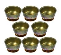 TOYANDONA Ensemble de 7 Gobelets en Alliage Délicats pour Offrande Bouddhiste, Bol Rituel Rond Bords Finement Polis, Décoration Spirituelle pour Adoration de Bouddha