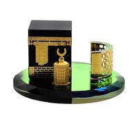 TOYANDONA Ensemble Présent en Cristal Rond Inspiré Kaaba D'arabie Saoudite, Décoration de Bureau et Objet de Collection pour Ramadan et Eid Mubarak