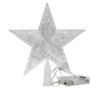 TOYANDONA Étoile de Noël pour Sapin 15 CM en Plastique Coloré Lumineux Décoration de Sapin de Noël Éclairage LED Fonctionnant sur Piles ou USB Ornement Festif pour Intérieur et Extérieur