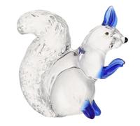 TOYANDONA Figurine D'écureuil en Cristal Bleu Artistique pour Décoration de Bureau et Présent d'anniversaire, Design Charmant et Fait Main, pour Pots de Fleurs