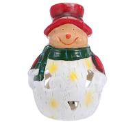 TOYANDONA Figurine Lumineuse Bonhomme de Neige en Résine pour Noël | Lumière Douce Non Éblouissante, Décor Festif D'hiver, Objet de Collection, pour Salons et Dîner
