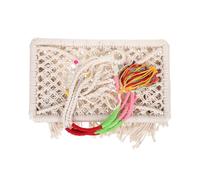 TOYANDONA Hamac pour Chat en Macramé Décoratif, Lit Suspendu Beige | Corde de Coton et Fer, Style Bohème Tissé à Main, pour Chaton et Petits Animaux