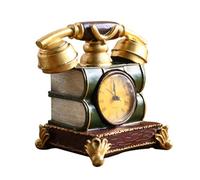 TOYANDONA Horloge Décorative Téléphone Vintage En Résine, Pendule De Bureau Précise, Décoration Intérieure Nostalgique, Présent Original Pour Maison Et Bureau, Pièce Unique Multifonctionnelle