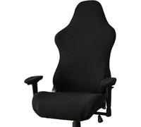 TOYANDONA Housse de Chaise de Bureau en Polaire Noire, Protection Complète Contre Griffures, 1 Set pour Cybercafés et Chaises de Gaming