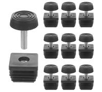 TOYANDONA Insert de Tube fileté M8x30, 12 Sets de Pieds réglables en Tube carré 30x30mm, résistants à l'usure, idéaux pour Meubles de Bureau et canapés