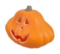 TOYANDONA Lanternes LED d'halloween Citrouille Orange en Plastique Sculptée, Décoration Suspendue Élégante et Lumineuse pour Maison Hantée et Table