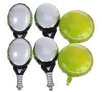 TOYANDONA Lot de 12 Ballons de Tennis, Ballons Raquettes, Décorations de Fête sur Le Thème Du Tennis, Grand en Aluminium en Forme de Raquette pour Décorations D'anniversaire sur Le Thème Du Sport