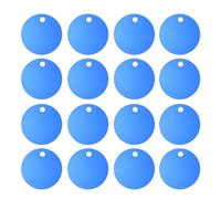 TOYANDONA Lot de 16 Médailles Rondes Vierges en Alliage D'aluminium, 3,5 Cm, Couleur Bleu Foncé, Étiquettes D’Identification Résistantes aux Intempéries et Rayures, Pendentifs