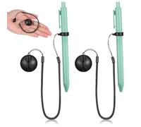 TOYANDONA Lot de 2 cordons élastiques avec anneau en silicone et support rétractables pour stylo pour fournitures scolaires, bureau, presse-papiers, tablettes