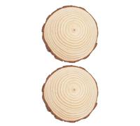 TOYANDONA Lot de 2 dalles en rondelles de bois , 23 cm (9 pouces), style | Dalles en anneaux d'arbres naturels pour allée extérieure, chemin rustique en bois pour pelouse, terrasse et jardin,