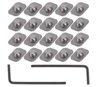 TOYANDONA Lot de 20 Verrous de Limite de Fenêtre en Acier Inoxydable Argenté, Limiteur Coulissant Réglable Résistant pour Remplacement de Pièces de Fenêtre DIY à Domicile