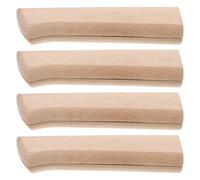 TOYANDONA Lot de 4 Manches de Remplacement en Bois de Hêtre Ergonomiques pour Couteaux Cuisine Japonerie et Sashimi, Poignet Lisse pour Bricolage et Réparation D’ustensiles