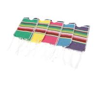 TOYANDONA Lot de 5 Ponchos à Bière Mexicains à Rayures Arc-en-Ciel, Mini Couvertures Décoratives pour Bouteilles, Accessoires pour Fête Cinco de Mayo, Décoration Bouteille de Bière Colorée