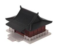TOYANDONA Mini Pavillon de Jardin Pagode en Plastique, Style Traditionnel | Décor de Paysage Miniature, Base Stable pour Bonsaï et Bureau, Rendu Pierre Réaliste