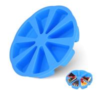 TOYANDONA Moule à gâteau triangulaire en silicone avec 8 cavités pour morceaux de pizza, brownies et pain de maïs - Résistant à la chaleur - Passe au four au micro-ondes et au lave-vaisselle (bleu)