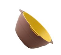 TOYANDONA Panier à Linge à Double Paroi en Pp Rouge et Jaune, Panier de Rangement Portable pour Fruits et Légumes Pieds Surélevés, Cuisine Réutilisable