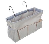 TOYANDONA Paquet de Rangement Suspendu de Chevet en Oxford Beige pour Lit | Pochettes Multiples, Installation sans Perçage, Léger et Portable, pour Chambre D'élève et Dortoir