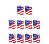 TOYANDONA Paquet en Papier du 4 Juillet Lot de 10 Patriotiques à Drapeau Américain Réutilisables Poignée Confortable pour Fête à Thème