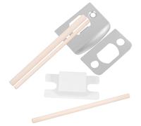 TOYANDONA Plaque de Gâche pour Serrure de Porte Kit de Remplacement Élégant en Acier Inoxydable et Bois pour Porte en Bois, pour Maison et Bureau