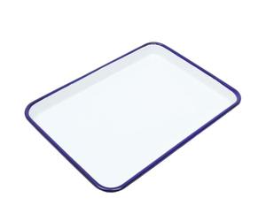 TOYANDONA Plat à Four en Émail Blanc Réutilisable, Surface Lisse, Robuste | Plateau de Cuisson Simple et Propre, Usage au Four, Design Professionnel, Lavable, Résistant à L'usure