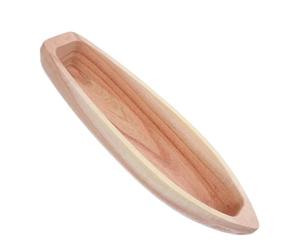 TOYANDONA Plateau Décoratif Style Campagne Rustique en Bois Forme Bateau | Vide-poche pour Bagues et Bijoux, Teinte Kaki, Usage Entrée ou Table de Mariage