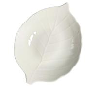 TOYANDONA Plateau en Céramique de Feuille Blanc, Léger et Portable, pour Servir Desserts et Fruits Maison Restaurant