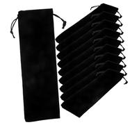 TOYANDONA Pochettes à Couverts de Voyage en Tissu, Lot de 10, Noires | Finition Soignée, Légères et Faciles à Transporter, Cordon Double, Rangement Sûr pour Baguettes et Pailles