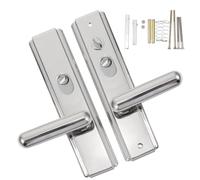 TOYANDONA Poignée de Porte en Acier Inoxydable Argenté Design Simple Facile à Installer pour Porte D'entrée ou Chambre Lot de 1 Set de Set et Pratique