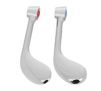 TOYANDONA Poignées de Robinets pour Lavabo de Buanderie, Lot de 2 Pièces en Métal, Installation Simple Réglage D'eau Fluide, Forme Roue Ronde, Accessoires pour Robinet Chaud et Froid