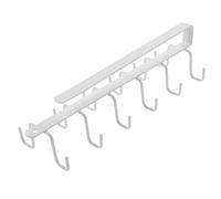 TOYANDONA Porte-Tasses sous Meuble en Fer Blanc Anticorrosion Porte-Ustensiles Mural 6 Crochets Suspendus Organiseur de Tasses Pratique Cuisine et Rangement Optimisé