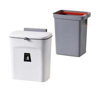 TOYANDONA Poubelle Murale Intérieure 6,5 L en Plastique avec Couvercle | Seau Amovible, Ouverture Coulissante et Pivotante, Format Blanc, Usage Maison et Classe