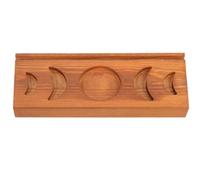 TOYANDONA Présentoir en Bois pour Cartes de Tarot Gravures Lune, Rangement Sécurisé Jusqu'à 3 Cartes, pour Lectures de Tarot et Décor Divinatoire