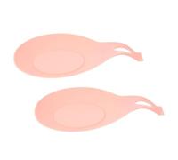 TOYANDONA Repose-cuillère en Silicone Résistant la Chaleur 2pcs, Antidérapant et Facile à Nettoyer, Support Multifonctionnel pour Ustensiles Cuisine, Design Élégant Rose