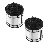 TOYANDONA Ruban de Pellicule Noir et Blanc, Ruban Film Armé en Polyester 2 Rouleaux 2,5 Pouces 10 Yards, pour Décorations de Fête Cinéma, Scrapbooking et DIY