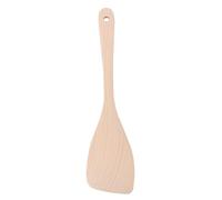 TOYANDONA Spatule Plate en Bois Naturel Beige 33 Cm Cuisine Antiadhésive, Ustensile Solide sans Éclats Lustre Naturel, pour Wok et Cuisson Quotidienne